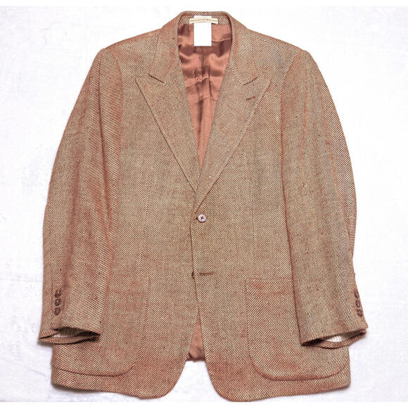 Joseph Abboud American Soft Silk Linen Blazer Sport Coat Men 40 Brown peak lapel - Picture 2 of 9